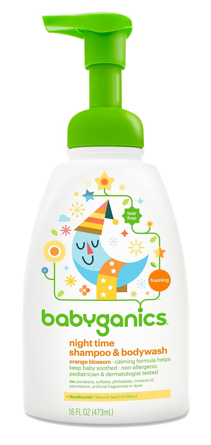 Babyganics Baby Shampoo + Body Wash Pump Bottle, Orange Blossom, 16oz, , Packaging May Vary