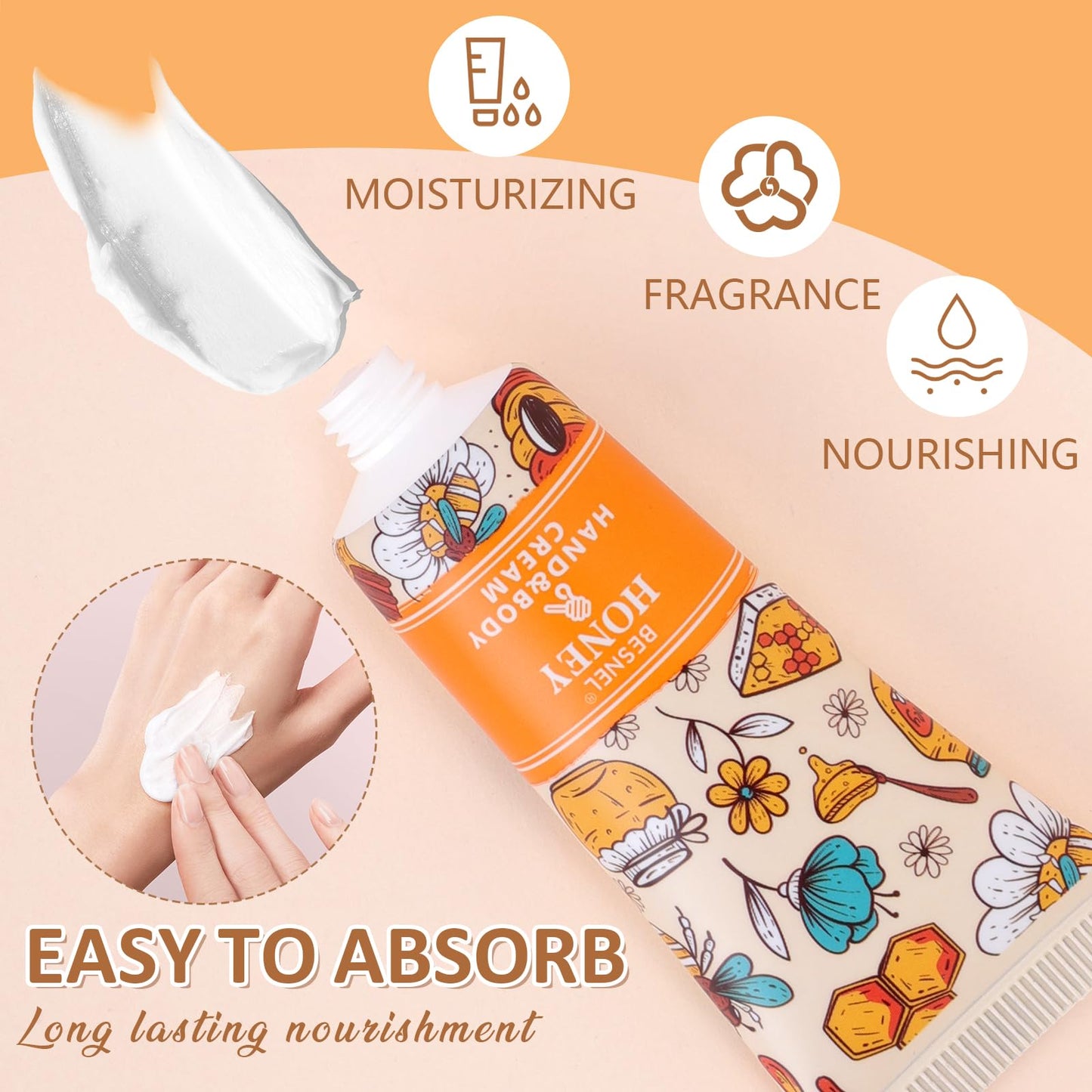 BESNEL 120 Pack Hand Cream Gift Set For Women, Teacher Appreciation Gifts, Mini Hand Lotion Travel Size in Bulk for Dry Cracked Hands, Graduation Gifts, Birthday Gift, Bridesmaid Gift,Party Favors