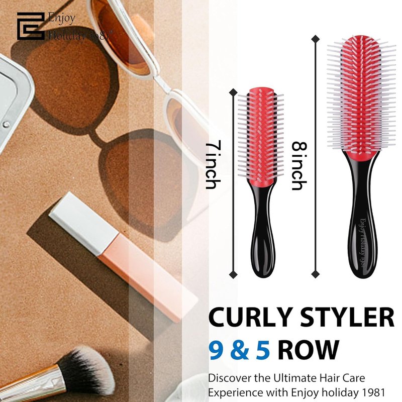 Curly Hair Brush for Women Men Curl Defining Hairbrush Small Mini Detangler Edge Combs Barber Styling Tools Travel Accessories Cruise Ship Essential 2028 Beach Vacation Must Have Gift