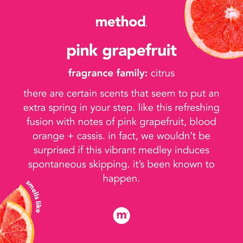 Method Gel Hand Soap - Pink Grapefruit Scent, 12 oz | 3-Pack for Fresh Cleanliness