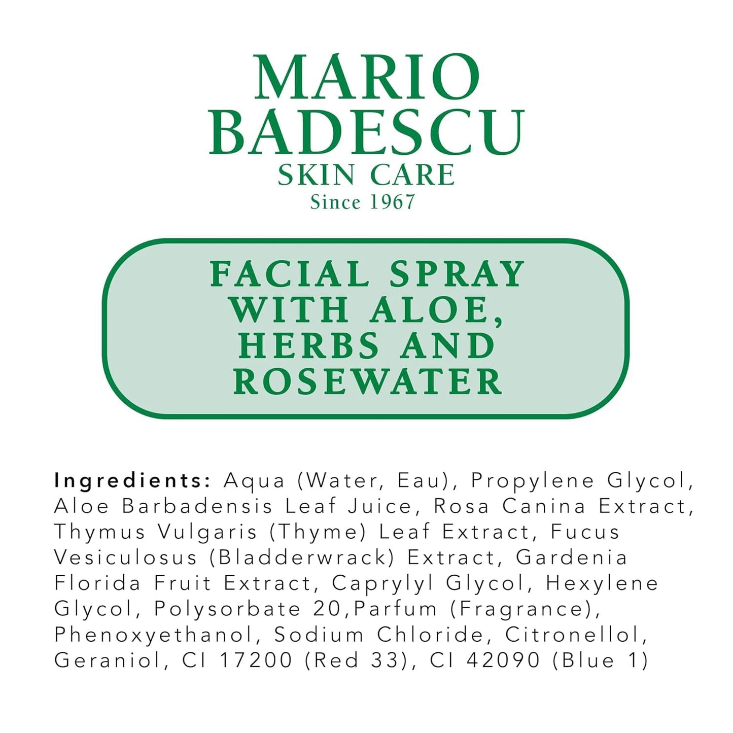 Mario Badescu Facial Spray - Aloe, Herbs & Rose Water Hydrating Mist for All Skin Types | Refreshing Face Spray