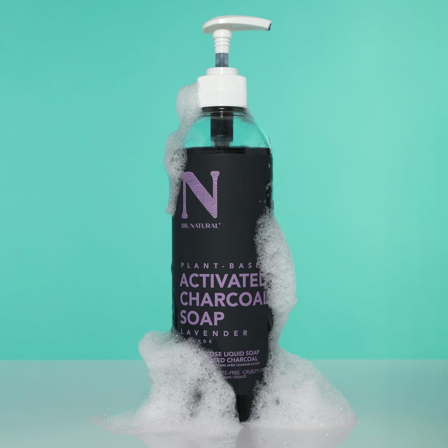Activated Charcoal Liquid Soap - Deep Cleansing Anti-Acne Body Wash - Gentle Lavender Formula | 16 oz (Pack of 2)