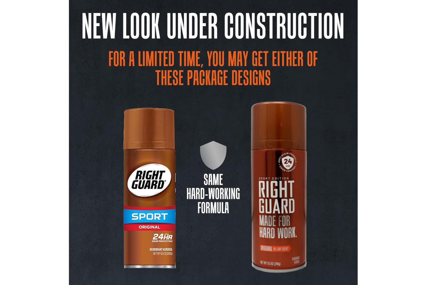 Right Guard Deodorant Spray Original - Made For Hard Work - 8.5 oz, Pack of 4