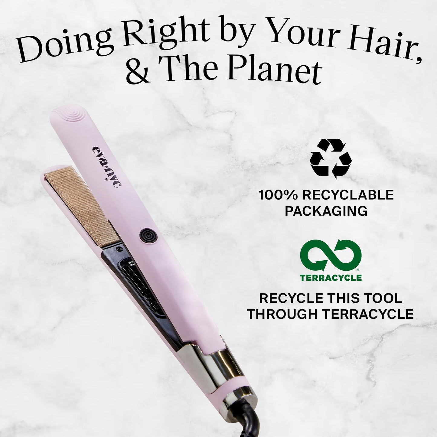 Eva NYC Healthy Heat Nano Silk Flat Iron - 1-Inch Lavender Hair Straightener with Curling Function, Ceramic Plates and Adjustable Temperature