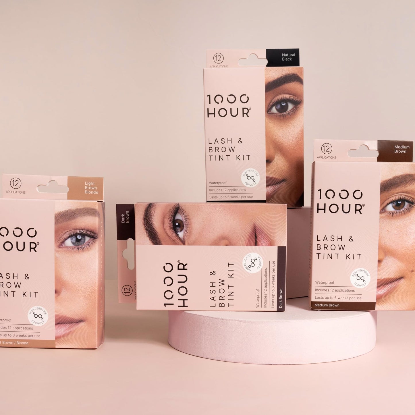 1000 Hour Professional Formula Lash & Brow Kit - Defined Brows w/a Long-Lasting Formula with Eyebrow Mascara - Brow Gel for Stunning Brows that Last Up To 6 Weeks with 12 Applications - Brown Black