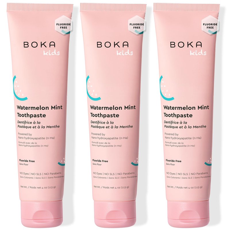 Boka Fluoride Free Toothpaste Nano Hydroxyapatite Toothpaste - Watermelon Mint Flavor, 4 oz 3Pk
