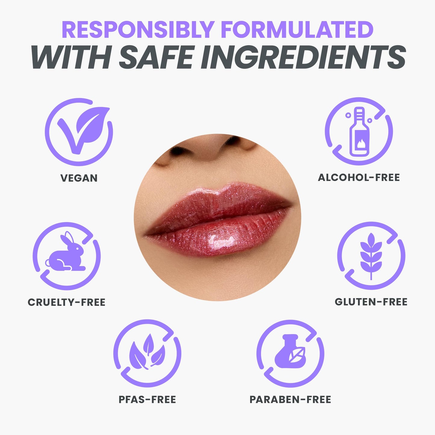 Wonderskin Lip Gloss – Wonder Blading Top Gloss, Hydrating High Shine Lip Makeup (Red Glitter)