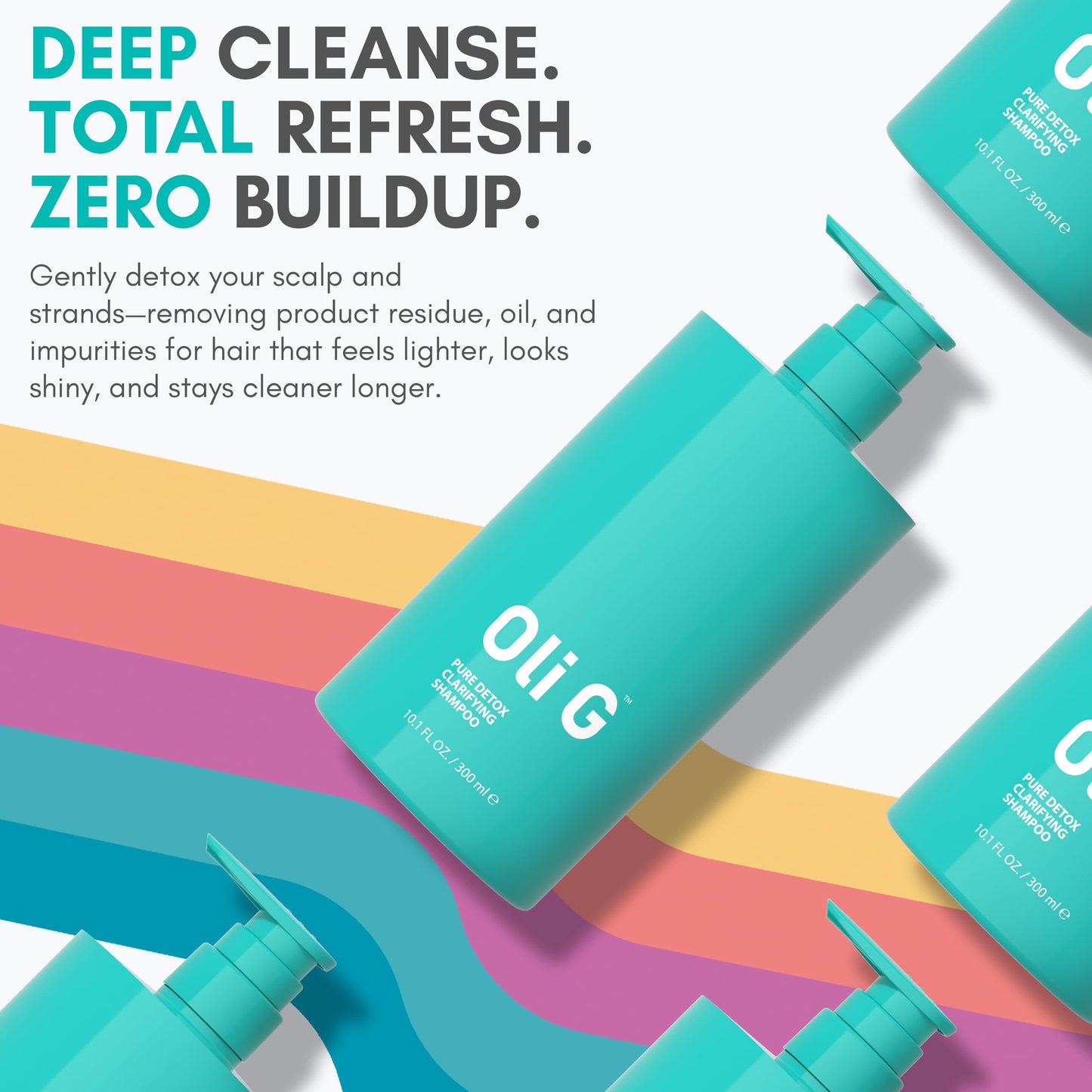 Oli G Pure Detox Clarifying Shampoo 10.1 fl oz / 300 ml – Deep Cleansing Shampoo with Lemon Extract – Build-Up Removing, Scalp-Refreshing & Prep-Boosting Formula for All Hair Types