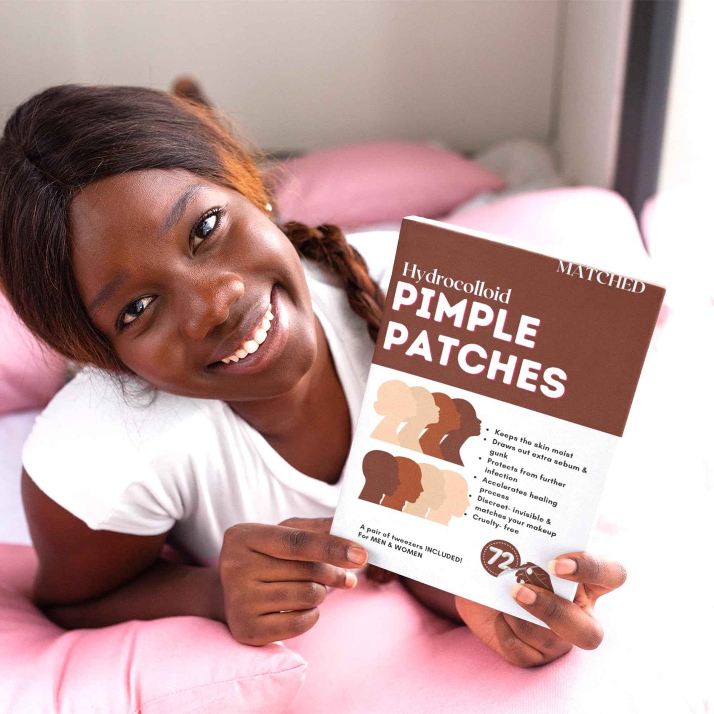 Hydrocolloid Pimple Patches -(3 Sizes,72-Count, 1 Pack) Truly Invisible Pimple Patches for Acne treatment- - Acne patches that match your skin tone and to wear under makeup (Nairobi(NRB))