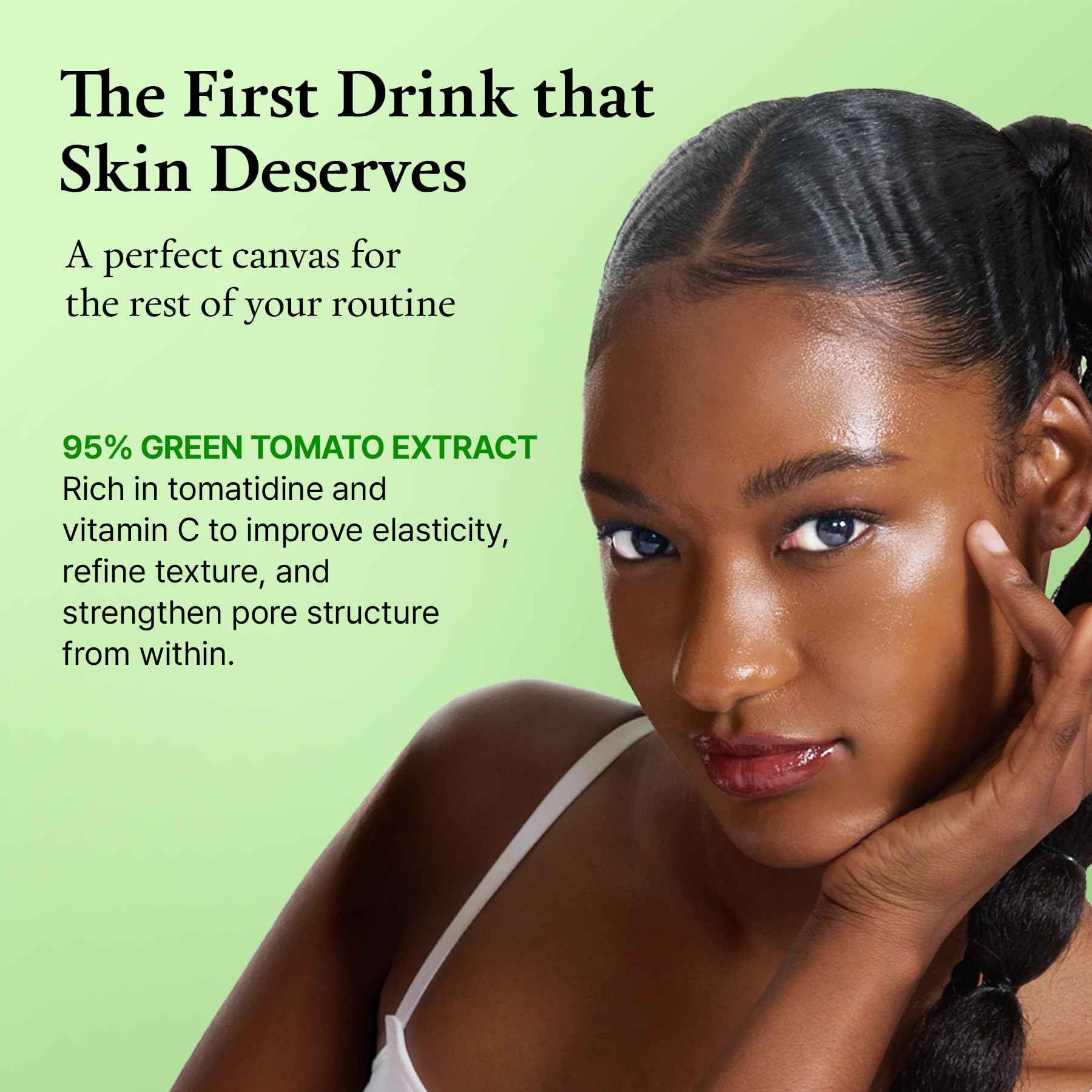 FULLY Green Tomato Toner, Pore Tightening with 95% Green Tomato Extract and VIT C, Skin Soothing and Hydrating, Fragrance Free, Vegan & Dermatologically Tested, 8.45 fl.oz