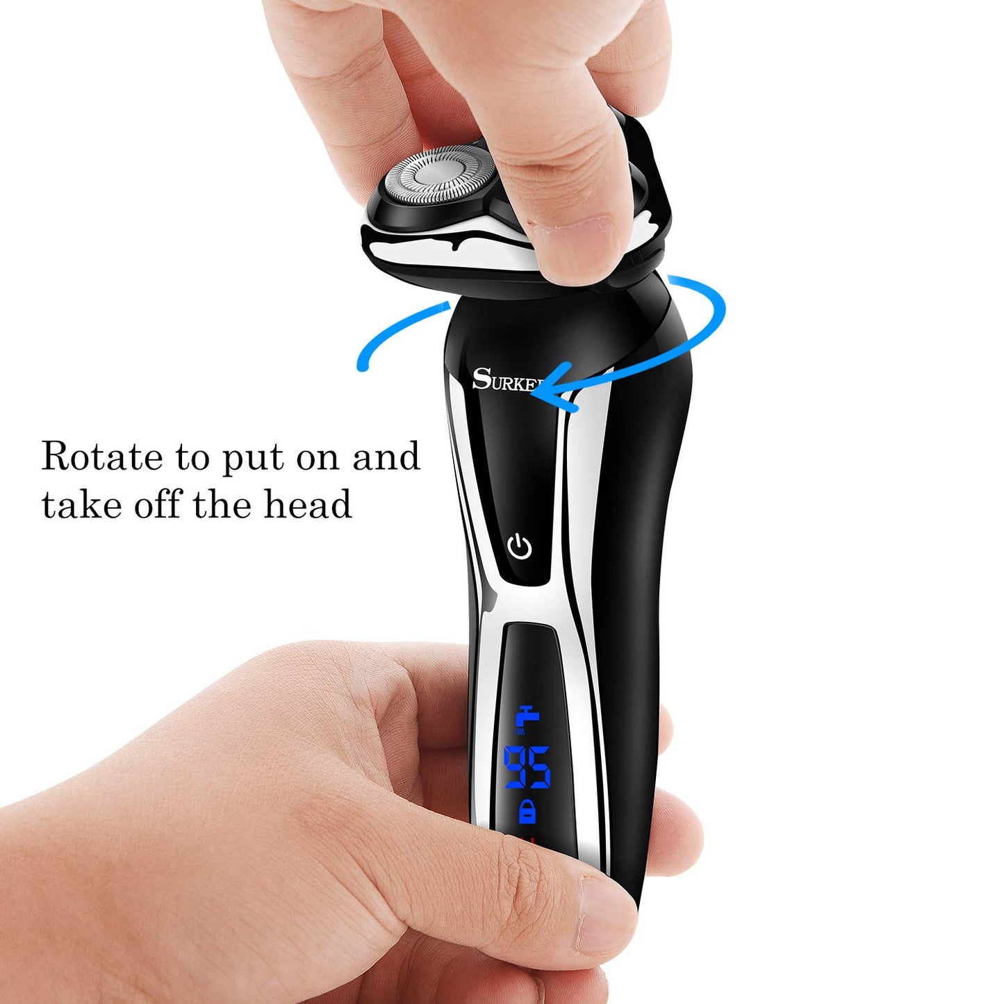 SURKER Electric Shaver - Cordless 3-in-1 Beard Trimmer & Nose Hair Groomer | Waterproof USB Rechargeable