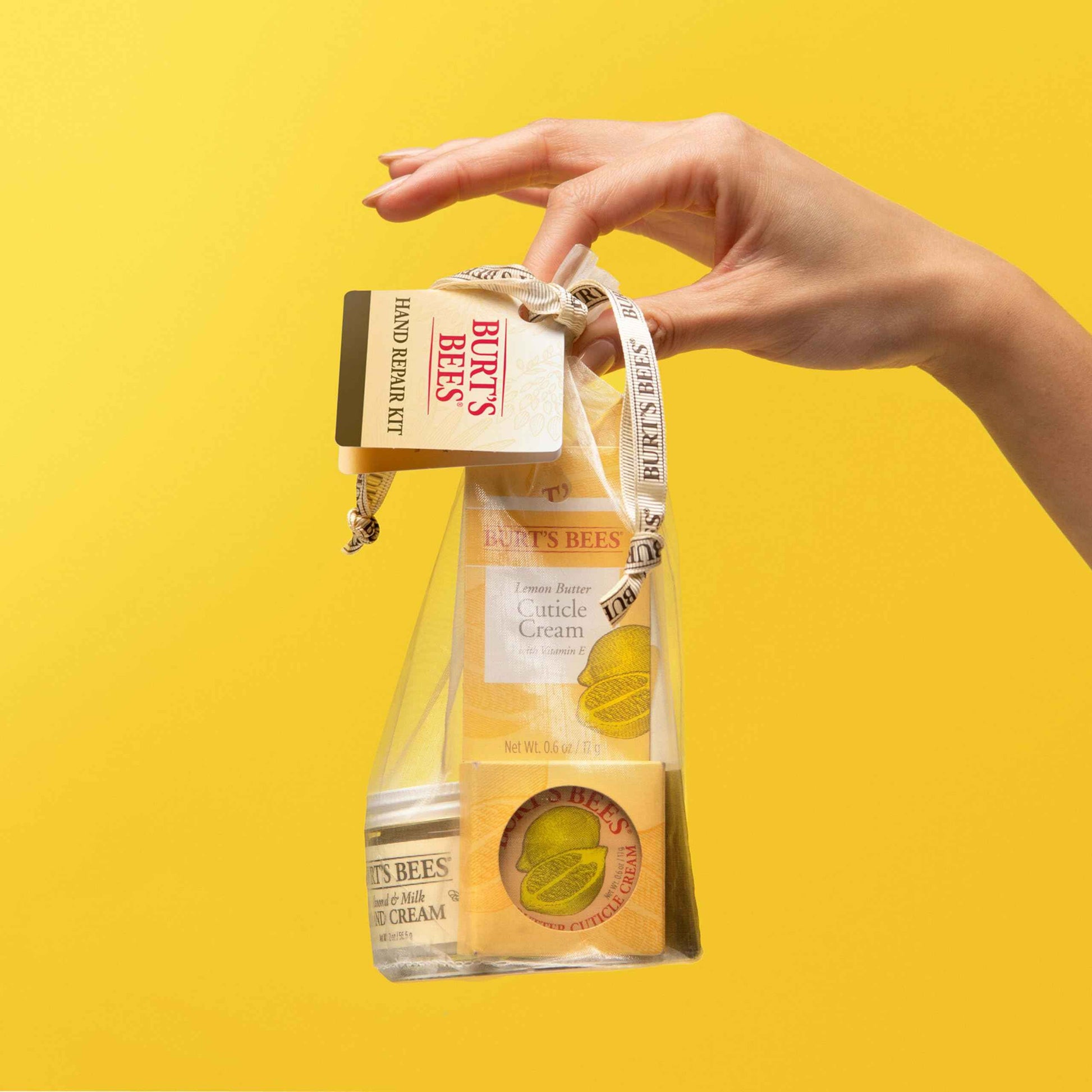 Burt's Bees Hand Repair Gift Set with 3 Creams plus Gloves and Spring Surprise Set with Lip Balm and Cuticle Cream, 5 Count