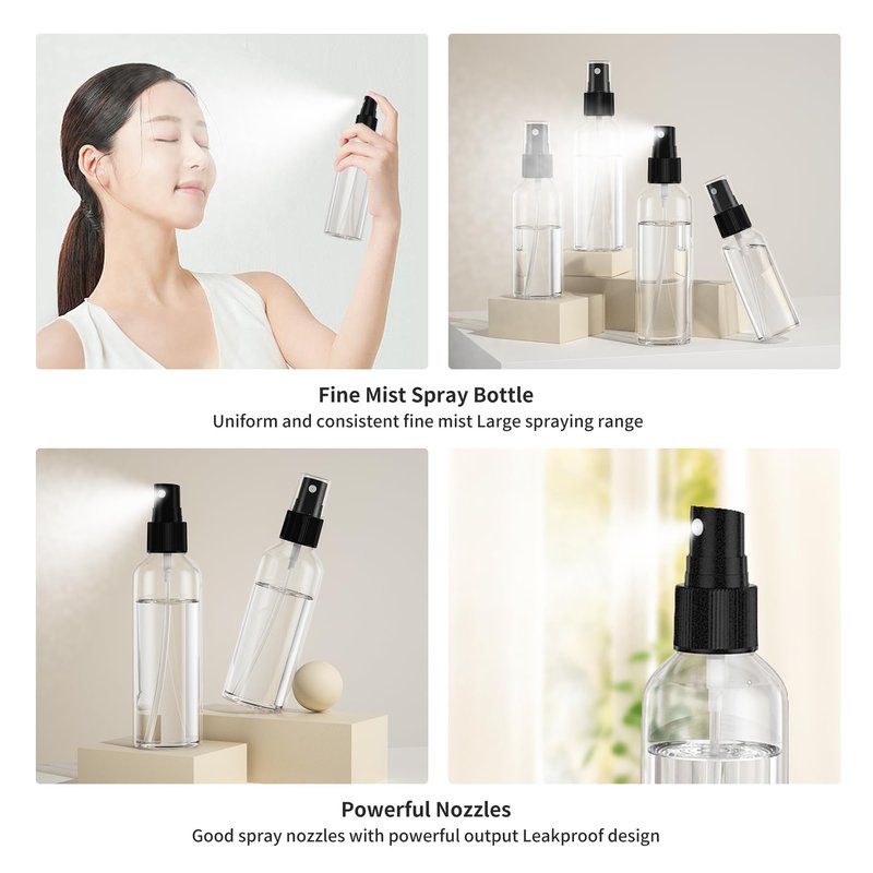EPHECH 50PCS Small Spray Bottle, 4oz/120ml Travel Spray Bottle Clear Fine Mist Spray Bottles Plastic Empty Refillable Spray Bottles for Skin Care, Hair Care, Plant Care & Home Cleaning