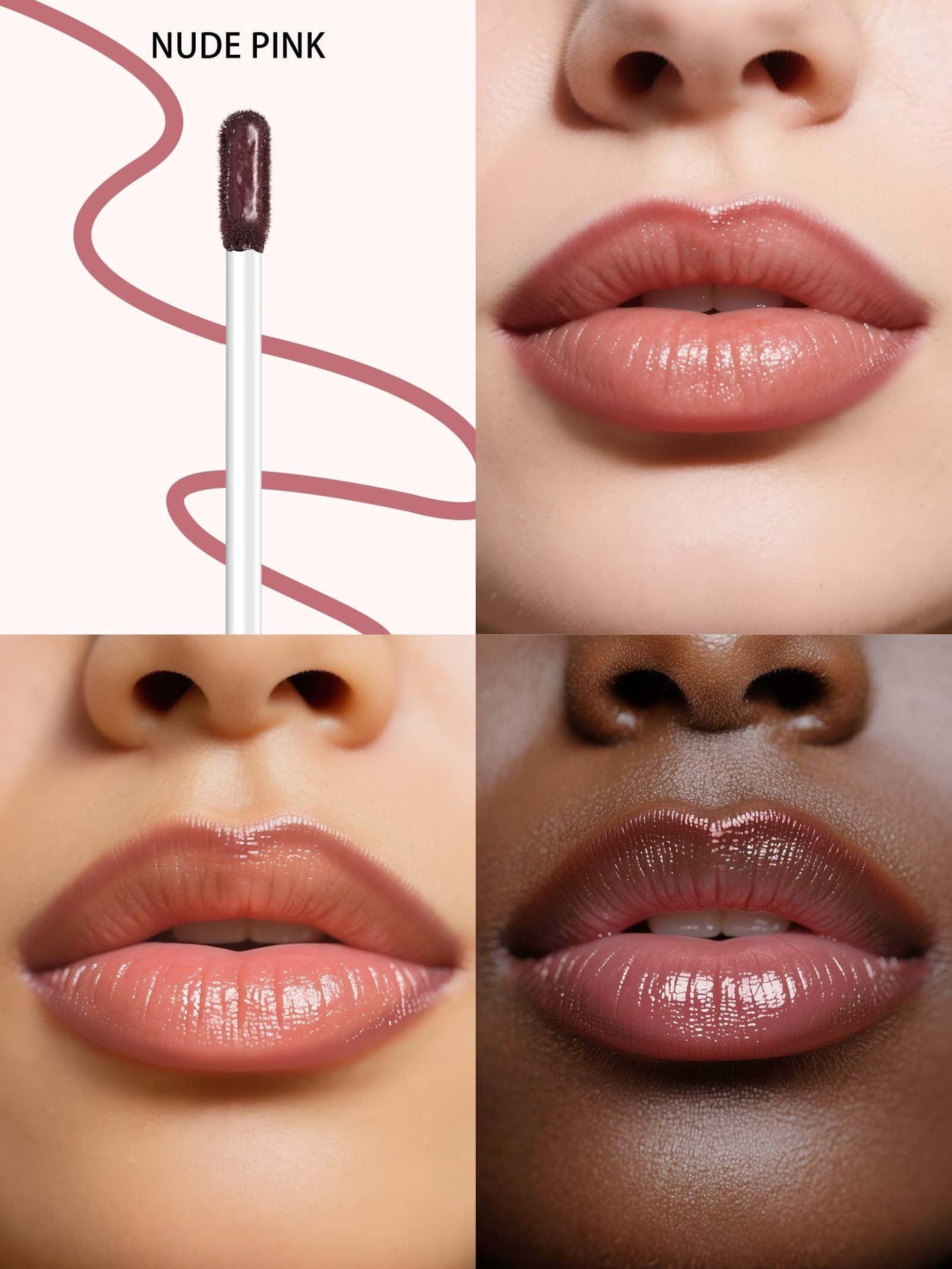 QCMME Lip Stain Peel Off Lip Liner Stain with Tweezer, Long Lasting Matte Lip Tint Tattoo, Highly Pigmented Color Lip Makeup, Waterproof Lipstick, Transfer-proof Lipstain for Women, Nude Pink