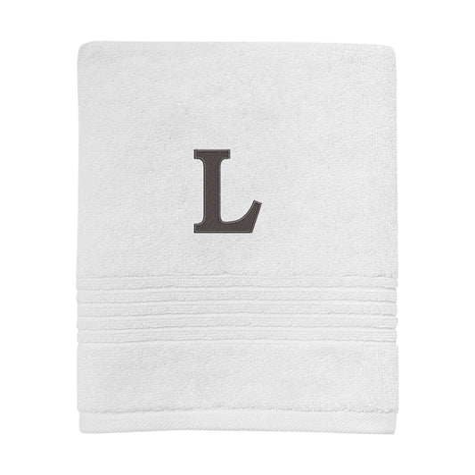 Avanti Linens - Hand Towel, Soft & Absorbent Cotton, Embroidered Bathroom Decor (Monogram Collection, Initial L)