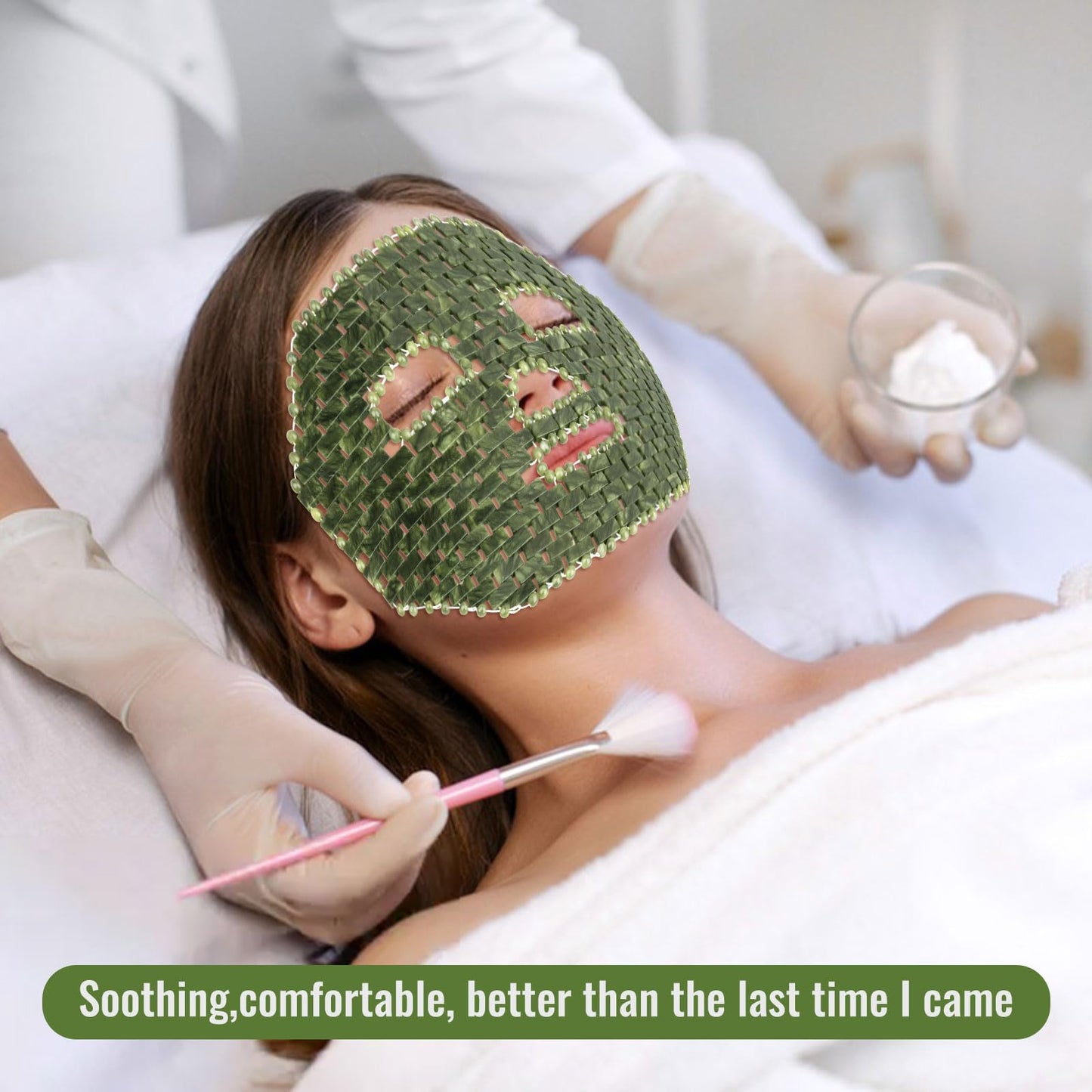 LazyGa Jade Mask, Natural Facial Cooling Mask, 100% Real Jade for Hot & Cold Therapy, Relieves Redness, Swelling, Sensitivity, Wrinkles, Puffiness, and Anti-Aging