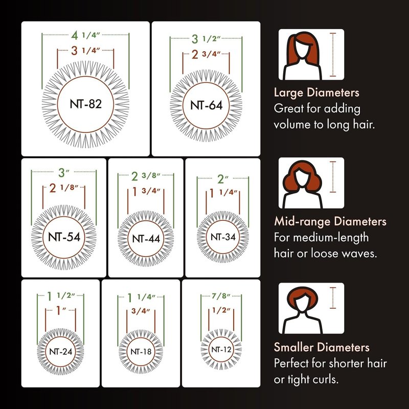Olivia Garden NanoThermic Ceramic + Ion Round Thermal Hair Brush - Not Electrical - Professional Blowout Brush for Normal to Thick Hair, NT-82 3 1/4"