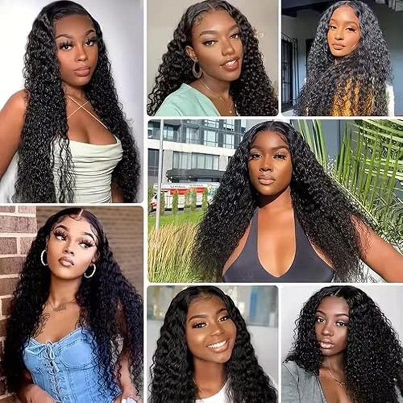 Water Wave Bundles (18 20 22 Inch) 12A Human Hair Water Curly Bundles 100% Unprocessed Brazilian Virgin Hair Soft And Full Water Wave Human Hair 3 Bundles Natural Black Weave Hair Extensions