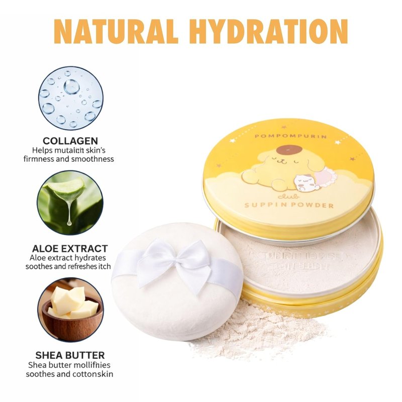 Translucent Setting Powder - Hydrating Loose Makeup Foundation with Shea Butter & Aloe Vera | Long-Lasting Finish
