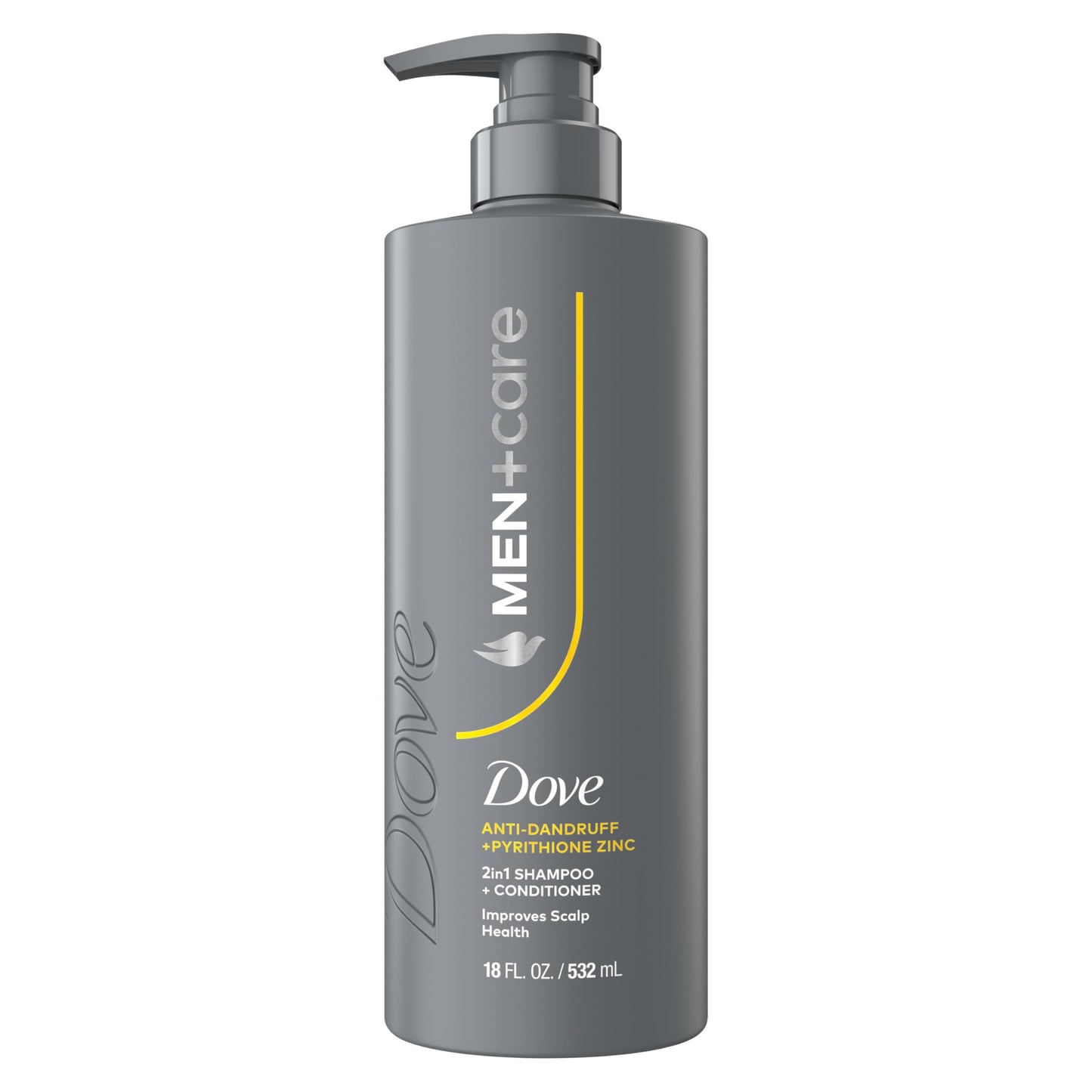 DOVE MEN+CARE 2-in-1 Shampoo + Conditioner Anti-Dandruff 1 ct to Improve Scalp Health, with Pyrithione Zinc, 18 oz