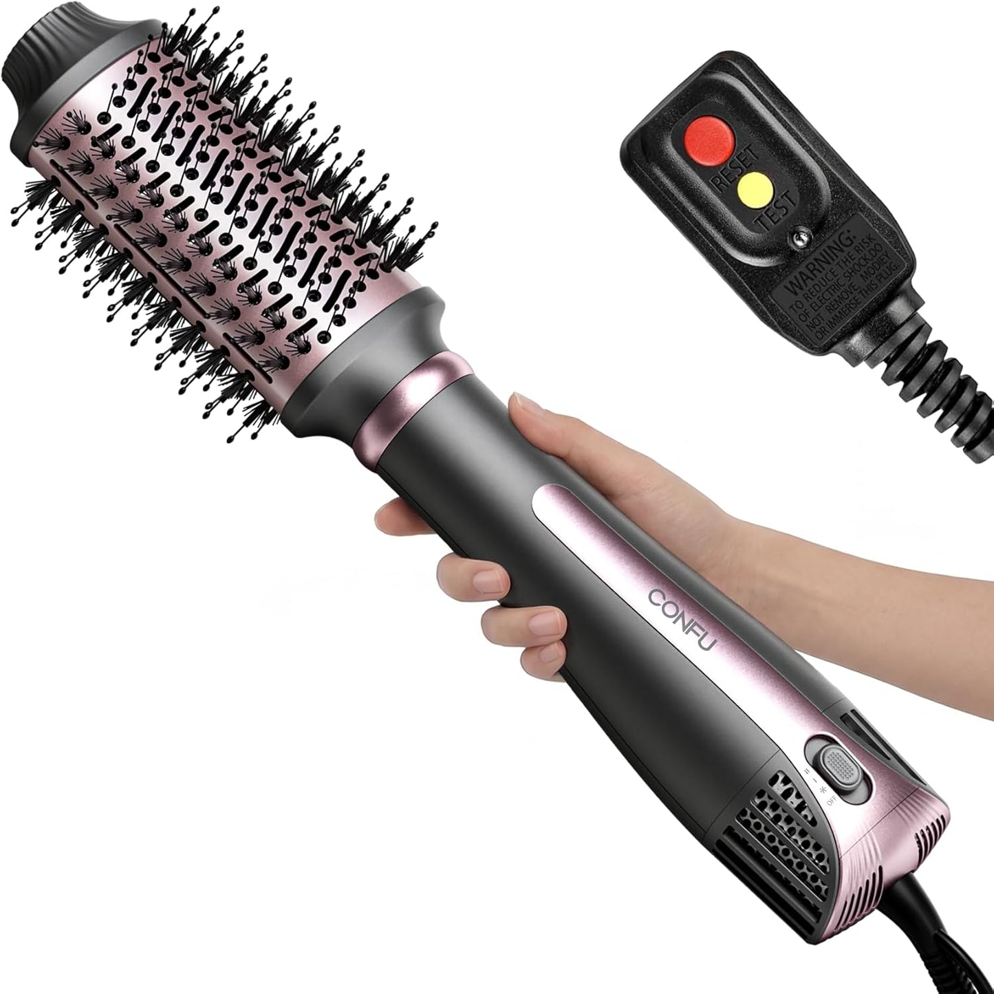 CONFU Blow Dryer Brush - 4-in-1 Hot Air Styling Tool for Frizz-Free Volume | Drying, Straightening, Curling