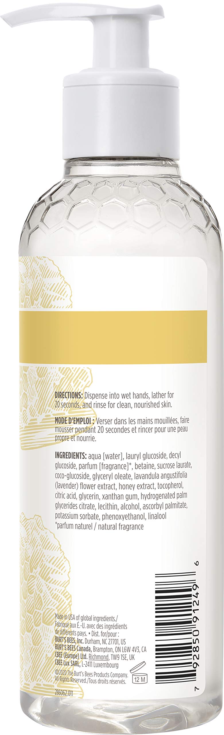 Burt's Bees Naturally Clean Hand Soap with Lavender and Honey, 8 Fluid Ounces (Pack of 3)
