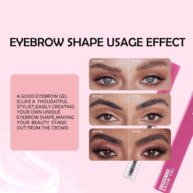 Eshioh Clear Eyebrow Gel, Waterproof, Lightweight Formula, Non-Irritating Ingredients, Natural Hold, Smudge-Resistant, Travel-Friendly #01