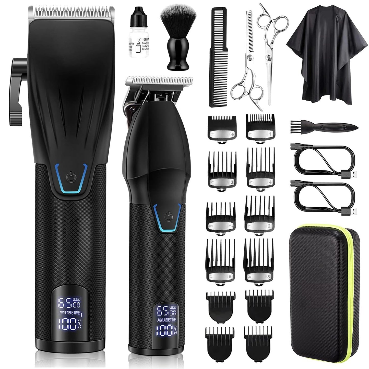 Karrte Professional Hair Clippers and Trimmer Set, 2 in 1 Hair Clippers for Men, Pro Clipper, T-Shaper Trimmer, Cordless Clippers and Grooming Set, Hair Cutting Kit for Gift