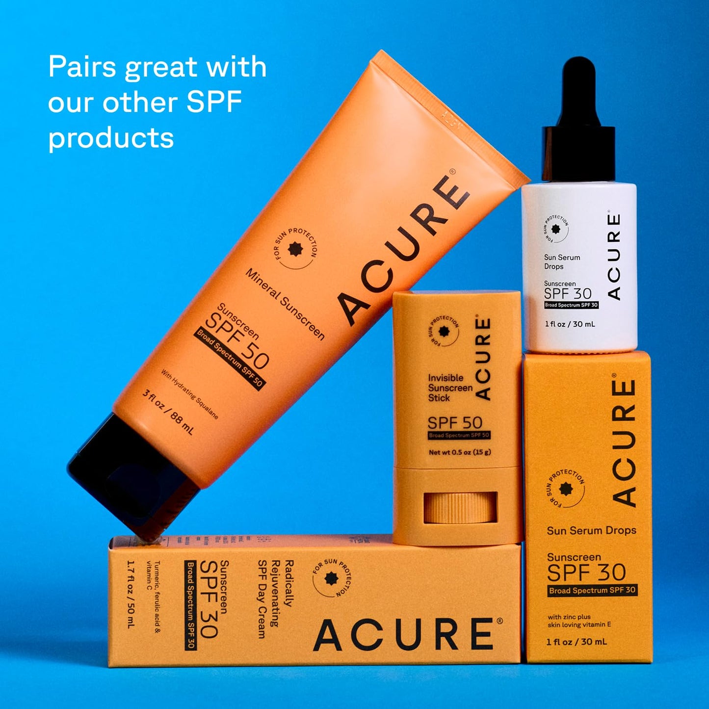Acure Mineral Sunscreen SPF 50 - Zinc Oxide Sunblock for Face & Body | Reef-Safe, Non-Toxic Formula for Sensitive Skin - 3 fl oz