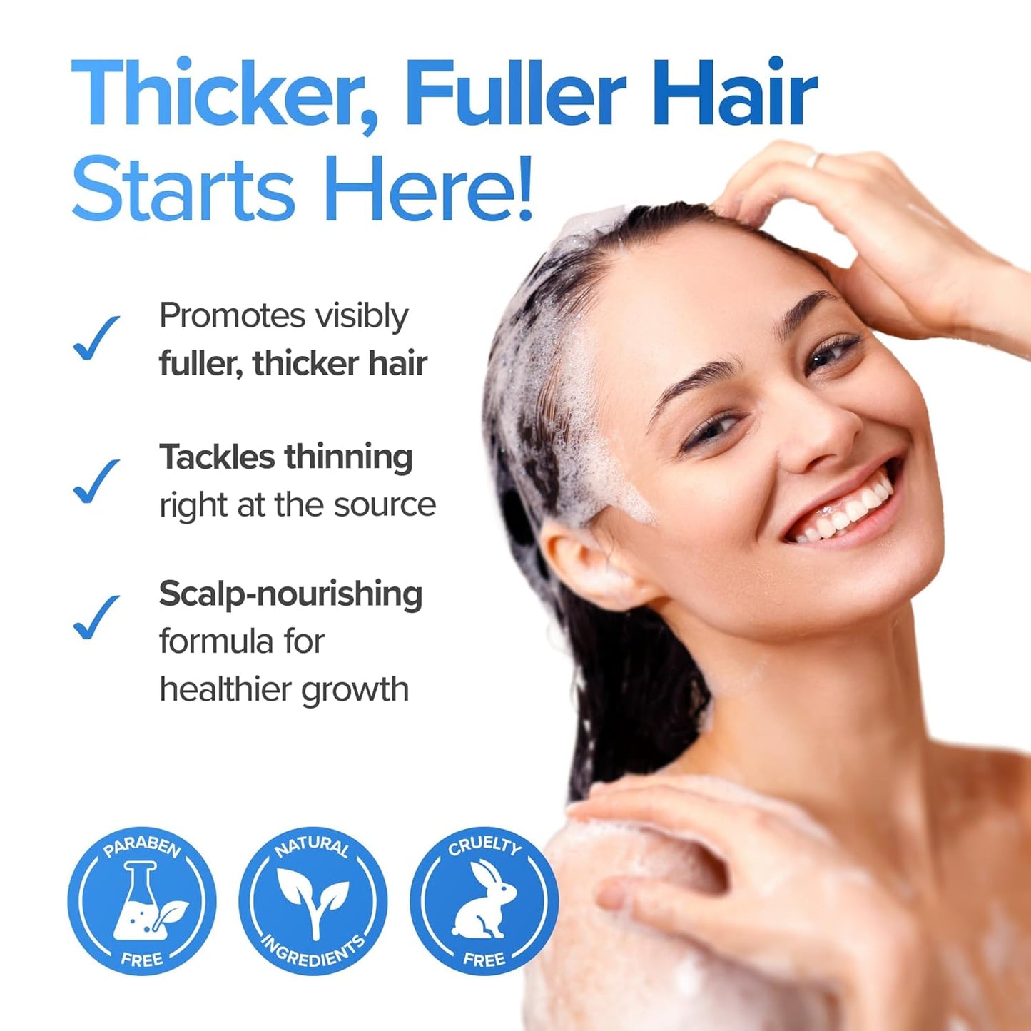 Biotin Hair Growth Shampoo & Conditioner Set - Deep Hydration for Dry, Damaged Hair | Sulfate-Free, 2 Pack, 8oz