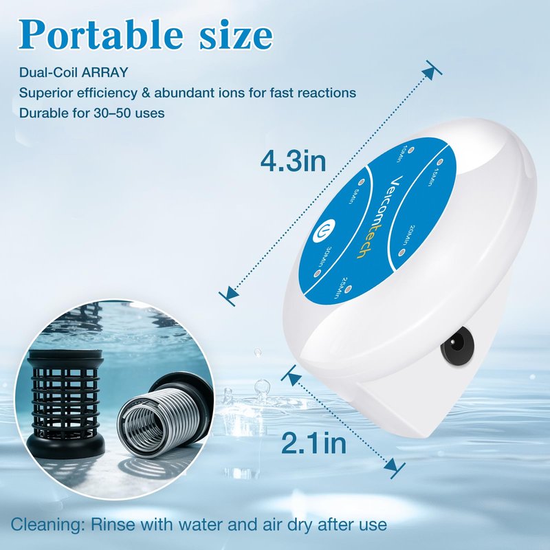 veicomtech Portable Ionic Detox Foot Bath Machine, Ionic Detox Foot Spa Chi Cleanse with 5 Liners for Home Use Spa Club Salon Travel Holiday Gift, One Touch to Start, Blue Without Tub