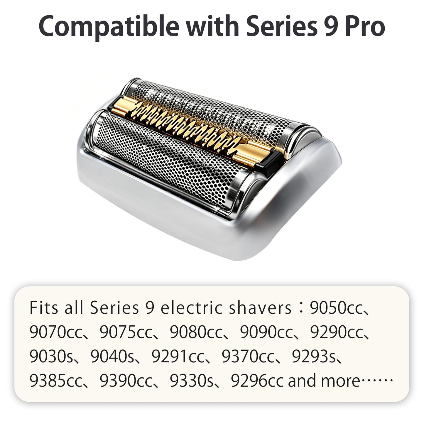 S9 94M Shaver Head Compatible with Braun Electric Razor Series 9 & Series 9 Pro, Replacement Blade for Braun 9290cc, 9291cc, 9370cc, 9376cc, 9293s, 9260s, 9295cc, 9385cc