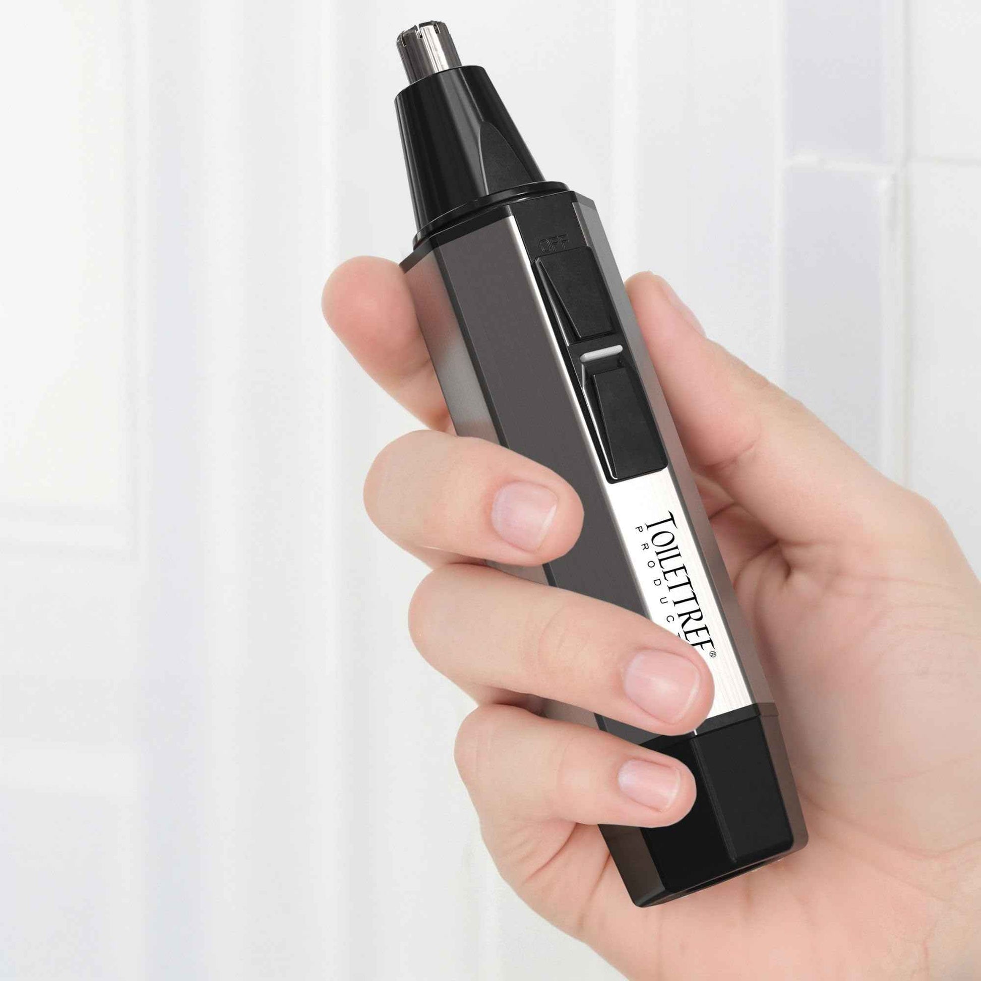 ToiletTree Products Nose Hair Trimmer with LED Light - Stainless Steel, Heavy-Duty Casing - Ear & Nose Hair Trimmer - Men's Grooming Trimmer for Beard, Eyebrows, and Ears