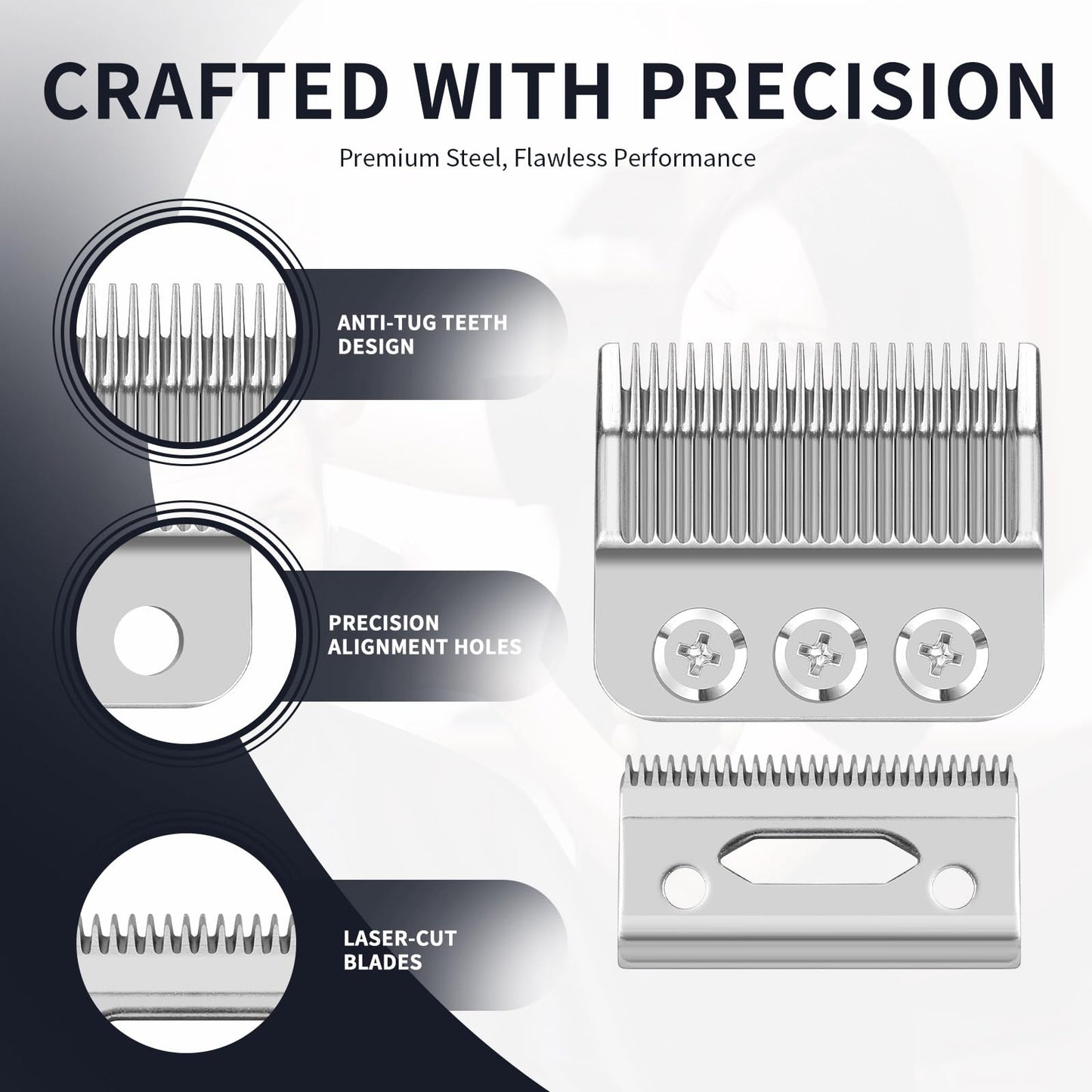 Professional 3 Hole Standard Clipper Replacement Blade Compatible with Wahl Designer, Senior, Cordless Designer, and Pilot clippers (3 Pack)