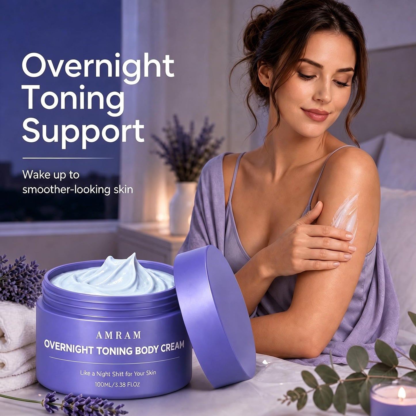 AMRAM Overnight Toning Whip, Skin Tightening, Body Firming Whip That Works While You Sleep, Firming Cream For Loose Skin On The Body(3.38 Fl.Oz)
