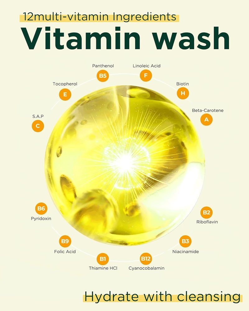 EASYDEW Multi Vita Ampoule Cleanser - Hypoallergenic Face Wash with EGF Peptide & Vitamins | 6.76 fl. oz.