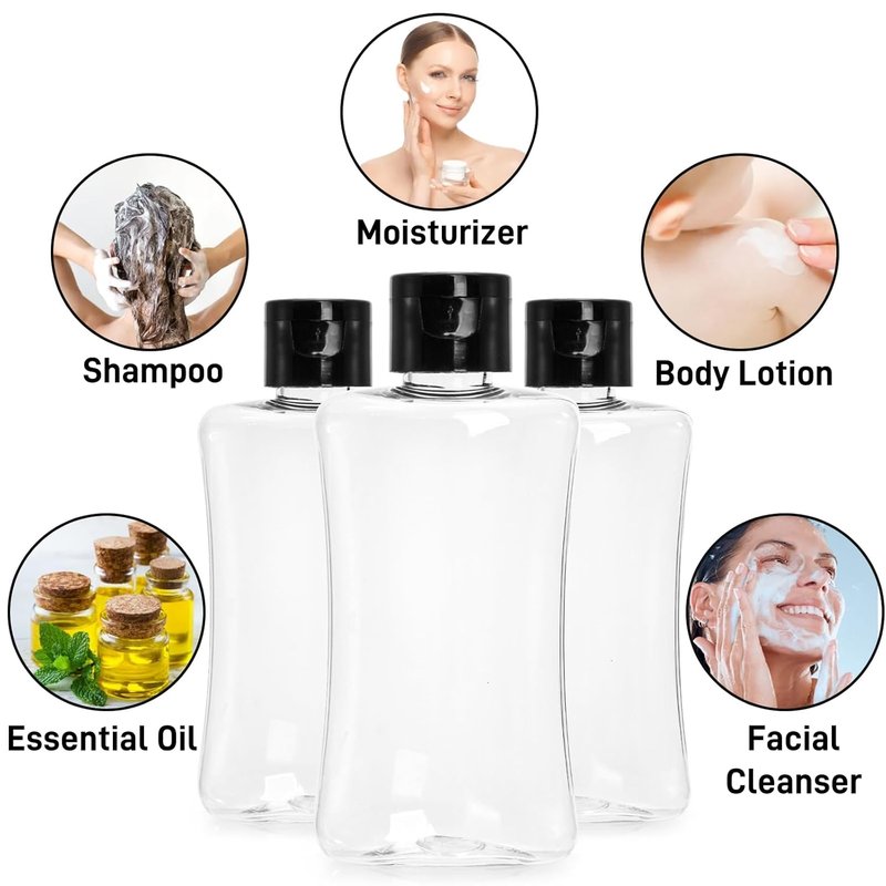 Travel Bottles - 40 Pack 3.4 oz Leak-Proof Squeeze Containers for Toiletries | Clear Refillable Shampoo & Lotion Bottles