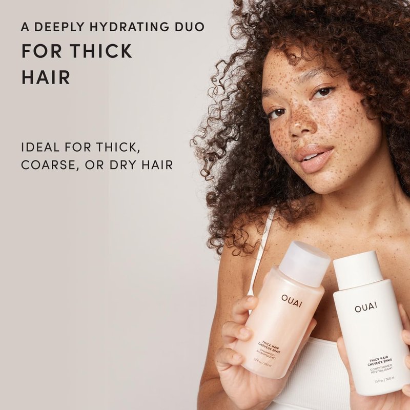 Thick Hair Shampoo & Conditioner Set - Moisturizing Formula with Keratin & Shea Butter | Travel Size (3 Oz)