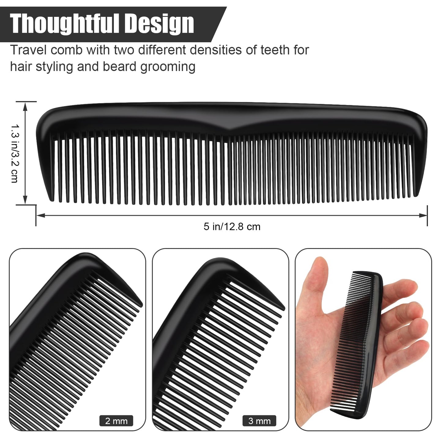 NICEMOVIC Combs Bulk for Men 150 Pack, Homeless Supplies Bulk, Individually Wrapped Pocket Beard Barber Mini Disposable Comb for Travel Hotel Shelter Donation Operation Bulk Christmas Child Item Gifts