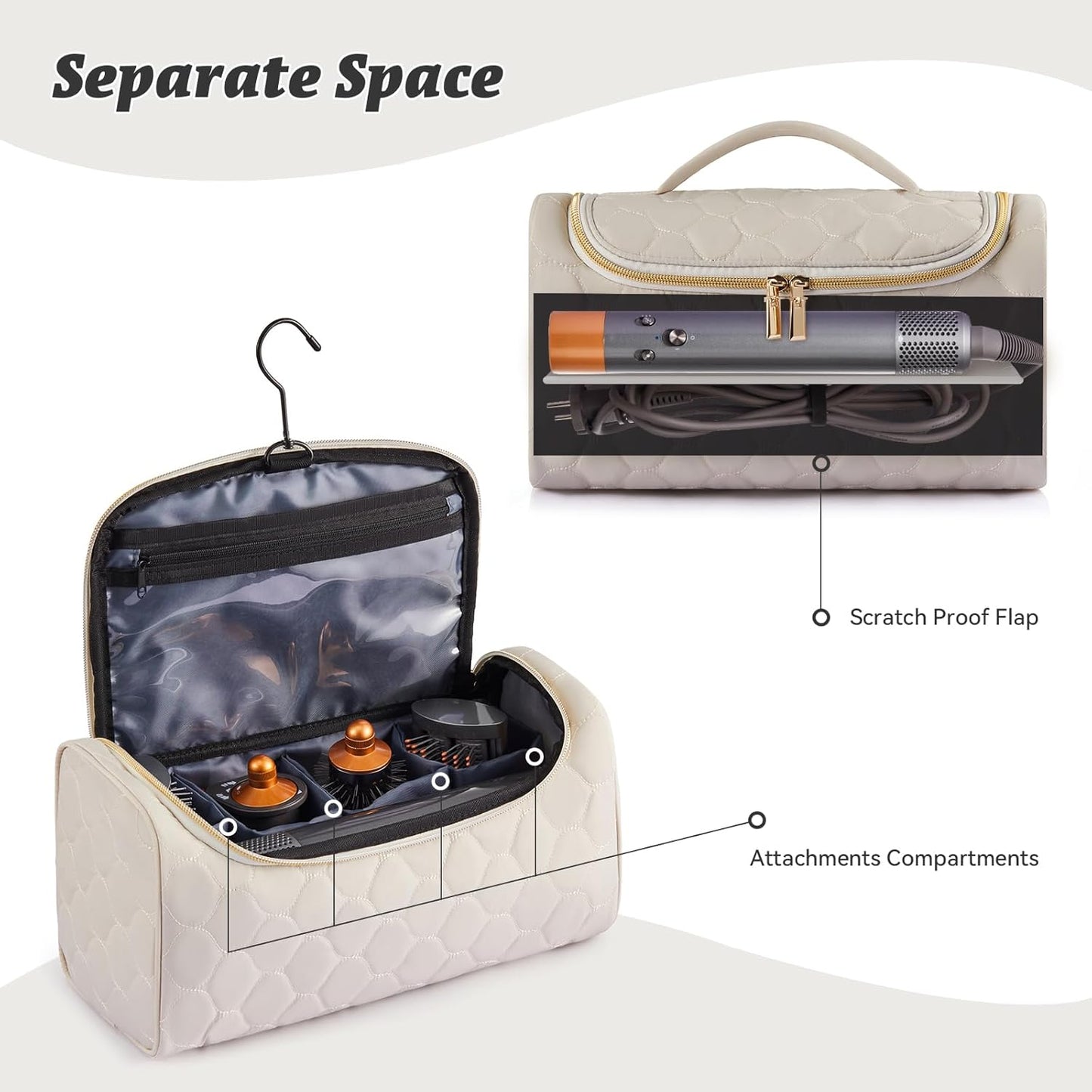 Shark Flex Style Travel Case - Portable Hair Dryer Organizer with Padded Storage & Hanging Hook | Fits All Models
