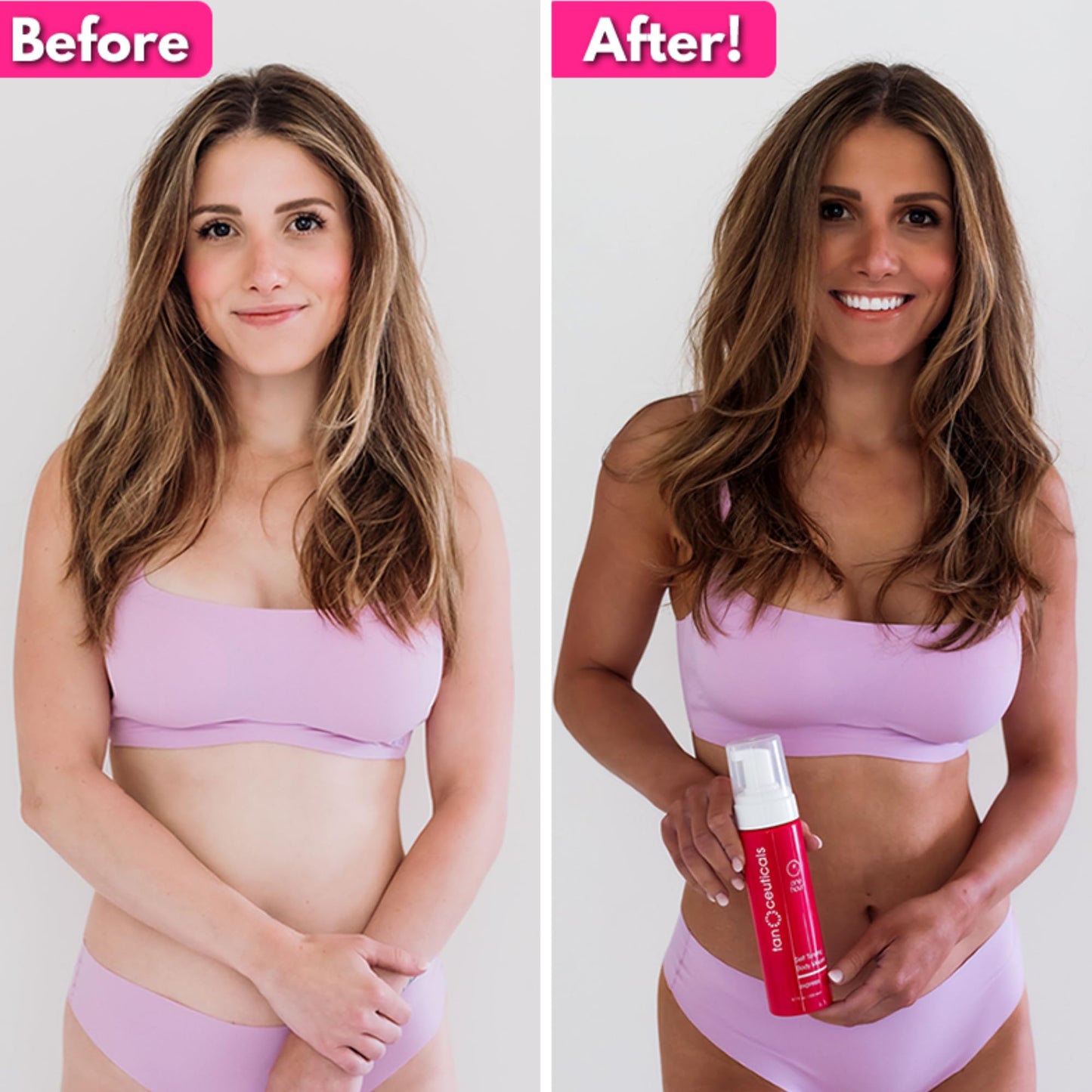 Tanceuticals Express Self Tanning Body Mousse - Fast Acting Self Tan Foam - Develops in 1-4 Hours, Natural Looking, Vegan & Cruelty Free - Sunless Tanner with Acai Berry, Pomegranate & Argan Oil