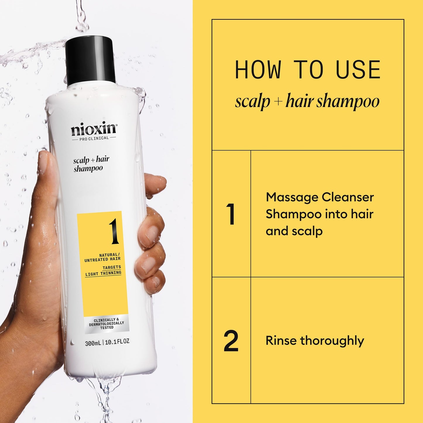 Nioxin Scalp + Hair Thickening System 1 Shampoo | For Natural or Untreated Hair with Light Thinning | With Niacinamide and Biotin | 10.1 Fl oz.