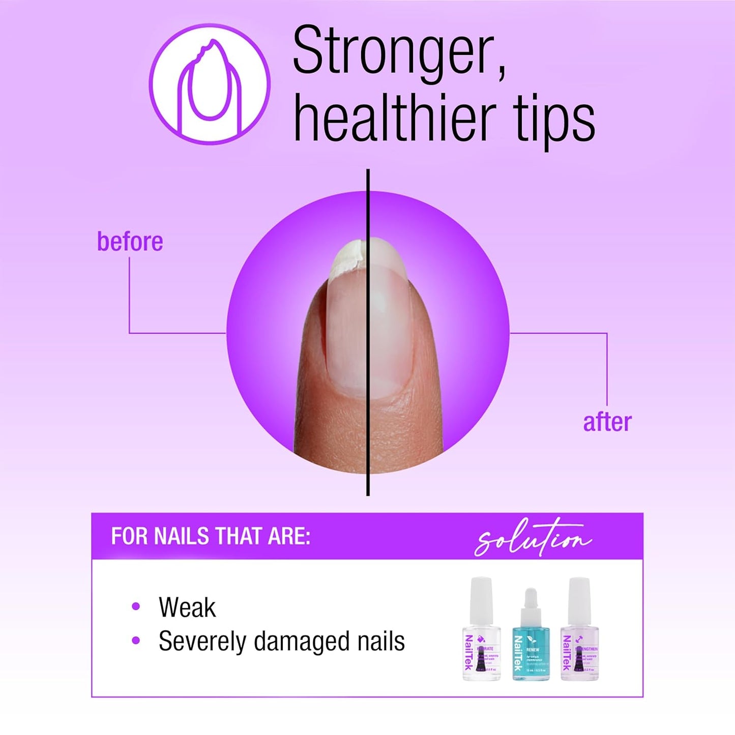 Nail Tek Formula 4 Xtra Nail Strengthener - Protein-Enriched Repair Treatment for Weak Nails | 0.5 fl oz