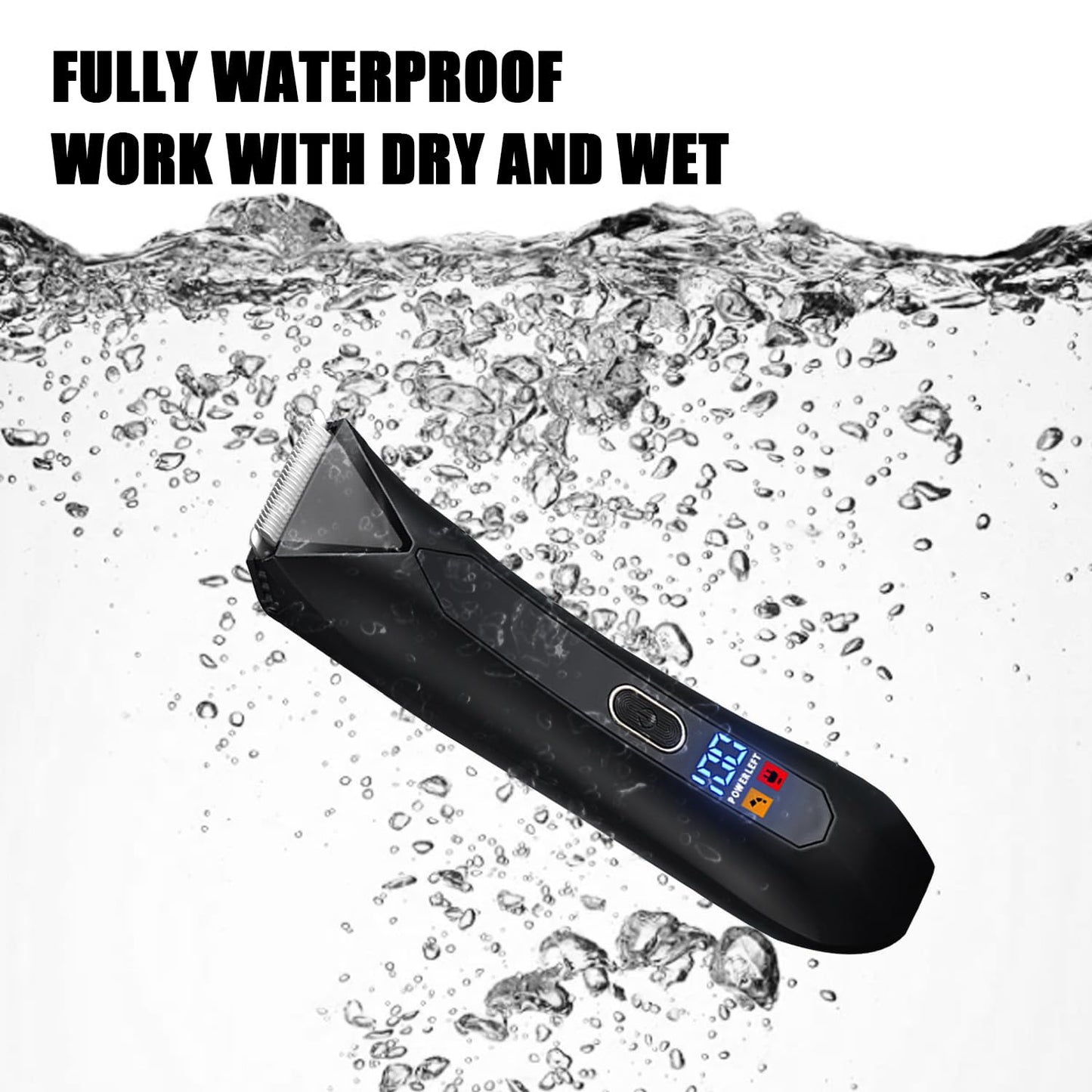 Sokadanch Men's Electric Body & Ball Hair Trimmer, 4-in-1 Ceramic Blade, Waterproof, Type C Charging, Black