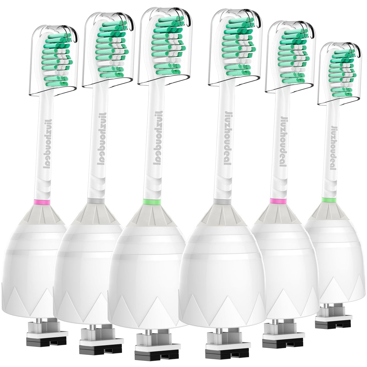 Jiuzhoudeal Replacement Toothbrush Heads for Philips Sonicare E-Series, Compatible with Sonicare Essence, Elite, Advance, CleanCare Screw-on Electric Toothbrush HX7022/66, 6 Pack