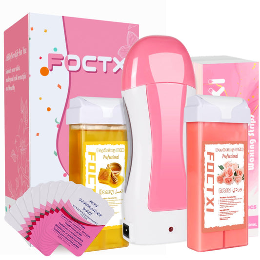 FOCTXI Roller Waxing Kit for Women's Sensitive Skin, 2 Ounce, Hair Removal for Legs