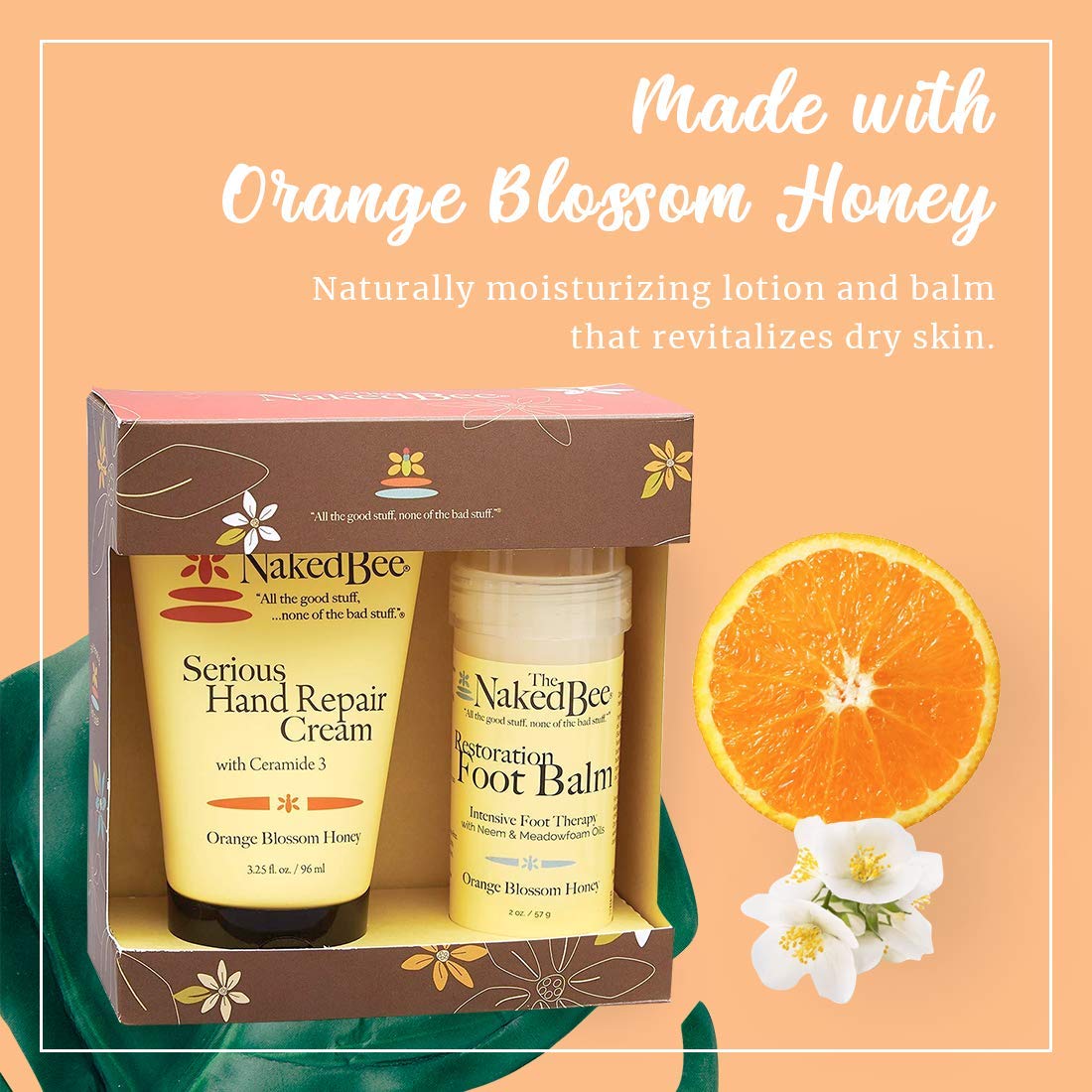 The Naked Bee Orange Blossom Honey Serious Restoration For Hands & Feet Gift Set