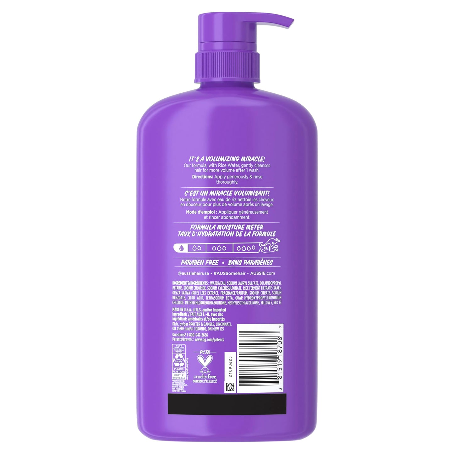 Aussie Miracle Volume Shampoo, Paraben-Free, Volumizing, 30.4 oz, 4-pack