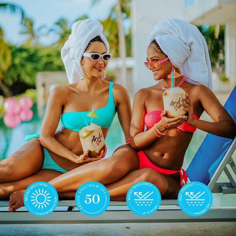 Aruba Sun SPF 50 Sunscreen Lotion 16oz 2-Pack - Reef Act Compliant no 67 Octinoxate & Oxybenzone Free - Sun Screen Broad Spectrum UVA/UVB - Sunscreen Waterproof and Non-Greasy