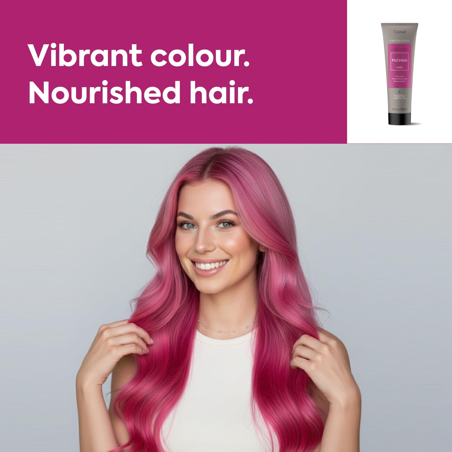 Lakmé Teknia Fuchsia Creative Color Hair Mask, Color Depositing Conditioner for Purple Hair, 8.5 Fl Oz